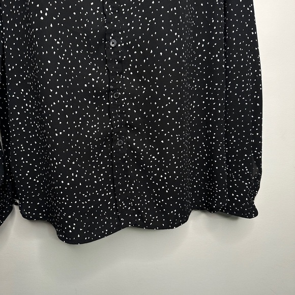 Joe Fresh Relaxed Fit Long Sleeve Polka Dot Blouse Medium - Picture 5 of 11